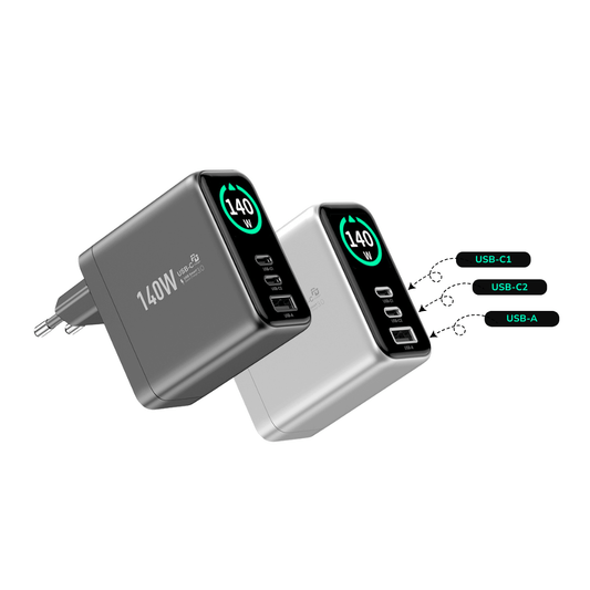 EnoVolt Pro™ 140W — Ultra GaN Fast Wall Charger — Multi-Device Power