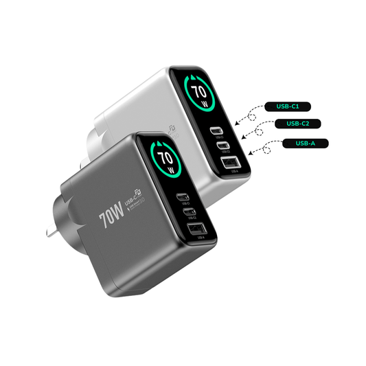 EnoVolt Pro™ 70W — GaN Fast Charger — Multi-Device Power