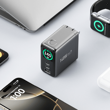 EnoVolt Pro™ 140W — Ultra GaN Fast Wall Charger  — Multi-Device Power