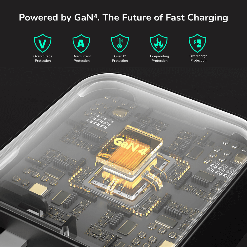 EnoVolt Pro™ 100W — Turbo GaN Fast Wall Charger — Multi-Device Power