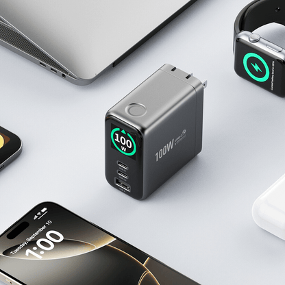EnoVolt Pro™ 100W — Turbo GaN Fast Wall Charger — Multi-Device Power